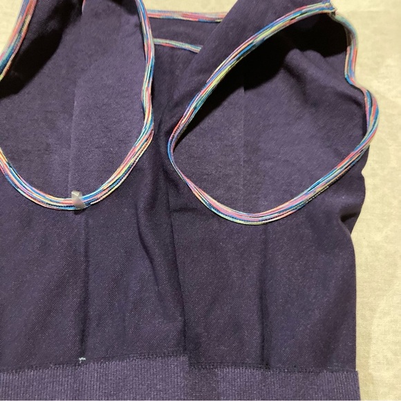 Maxxim Dark Blue Tank Top with Multi-Color Trim | Activewear - Picture 7 of 8